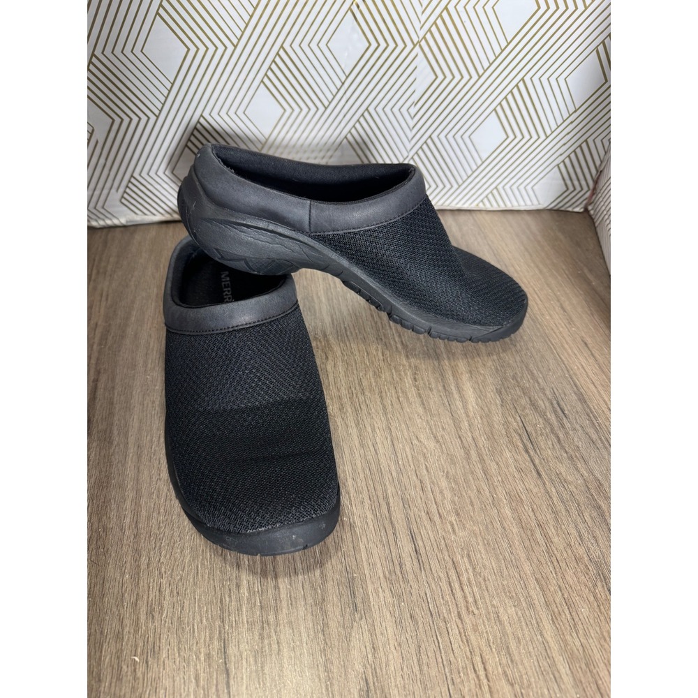Merrell Encore Breeze Black Mesh Slip On Clogs Mules Shoes Womens size 7.5